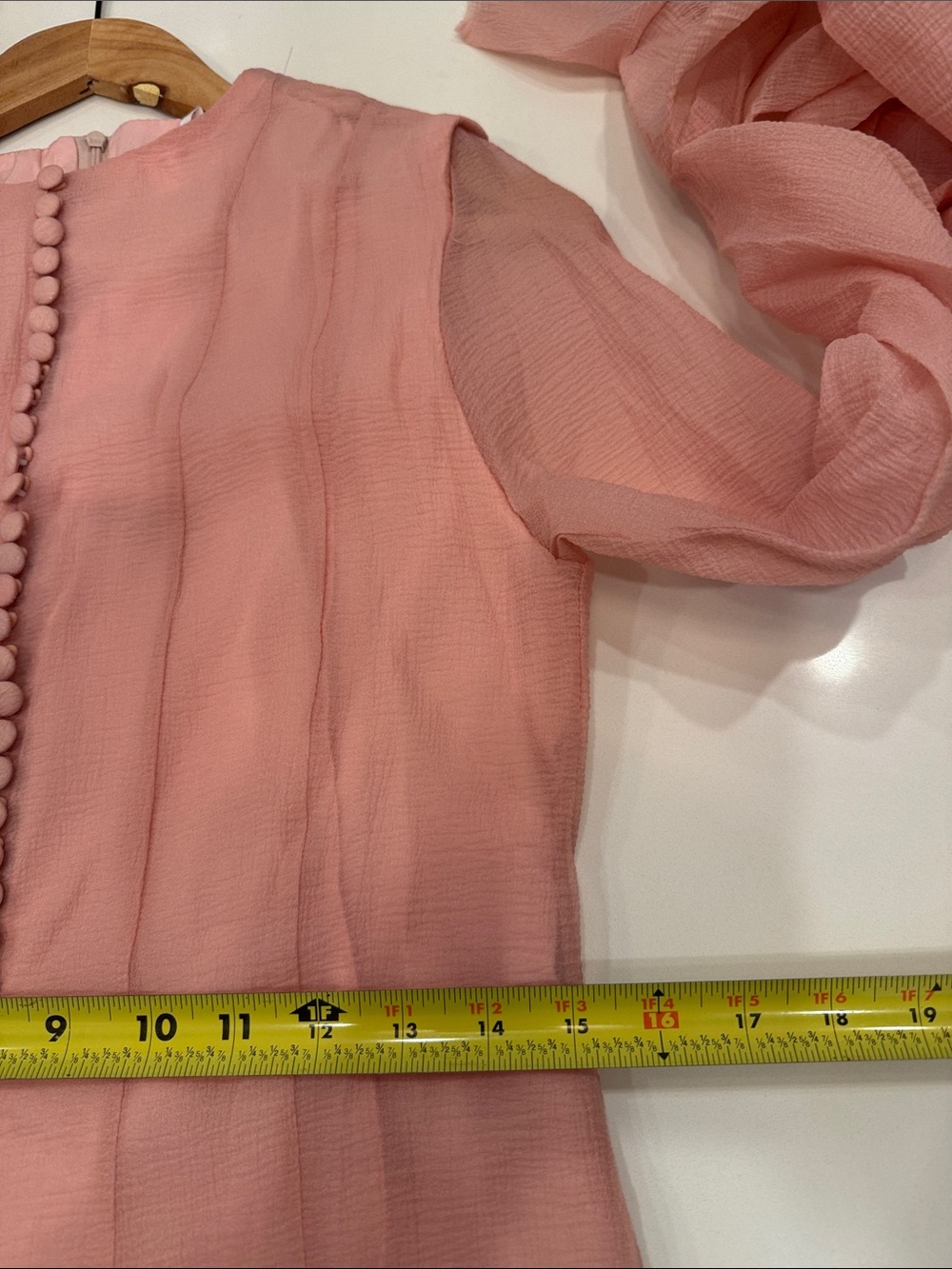Scalloped Ruffle Mini Dress in Dusty Rose - Picture 8 of 9